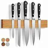 LARHN Magnetleiste Messer aus Bambus mit Extra Starkem Magnet - 40 cm - Messerhalter Magnetisch Holz für Utensilien und Werkzeuge - Unbestückte Messerblöck