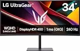 LG Ultragear™ 34G630A-B.AEUQ (34 Zoll) 21:9 Curved WQHD VA Gaming-Monitor, 240Hz, AMD FreeSync™ Premium, DisplayHDR™ 400, 2X HDMI 2.1, Schwarz