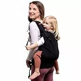 Beco Toddler Babytrage & Kindertrage (9-27 kg) - 100% Baumwoll Trage Kleinkind, Leicht & Atmungsaktiv, Hüftfreundlich mit 2 Tragepositionen: Bauchtrage & Rückentrage (Schwarz)