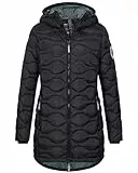 Sublevel Damen Winter Jacke Mantel Parka Steppjacke Steppmantel Wintermantel, Farbe:Schwarz, Größe:L 40