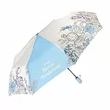 Grupo Erik Taschen Regenschirm Automatik Disney Alice im Wunderland Regenschirm Klein - Regenschirm Kinder und Erwachsene - Taschenschirm Automatik Offizieller Disney Merch Blau