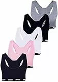 LOREZA ® 5 Mädchen Bustier aus Baumwolle X-Rücken Sport BH (140-146, Modell 2-5 STÜCK)