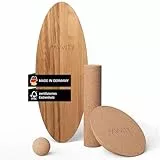 Balance Board aus Eichenholz [Handgefertigt in Deutschland] FSC-zertifizierter Gleichgewichtstrainer mit Trainings-App | Waveboard Surf Balance Board Erwachsene & Kinder | Balanceboards - FAVVITY®