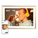 ARZOPA D10 Metall Digitaler Bilderrahmen 10,1' Kostenloser Cloud Storage WLAN Bilderrahmen Digital HD Touchscreen KEIN Abonnement Teilen Fotos Videos Individuelle Grußkarte zum Verschenken - D10 Gold