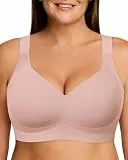 As Fairy Atmungsaktiver Bequem BH für Große Brüste Ohne Bügel Seamless Minimizer Nahtlose BHS, Volle Abdeckung Bralette mit Breiten Trägern(Rosa XXL)
