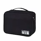 HCFGS Elektronische Tasche - Elektronik zubehör organisator - universal travel Kabel Organizer Tasche (Schwarz)