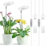 Cieex 2 Stück Pflanzenlampe Led Vollspektrum für Zimmerpflanzen, Höhenverstellbare Pflanzenlicht, 4 Helli Helligkeits Grow Light, Pflanzenleuchte mit-Auto-Timer, USB Adapter