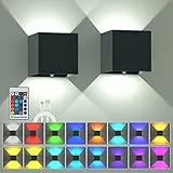SURPALIG Wandleuchte Innen Akku 2 Stück, LED Wandleuchte Ohne Stromanschluss 16 Farben RGB, 6000 mAh Kabellose Wandlampe Innen Batterie mit Schalter, für Wohnzimmer, Schlafzimmer, Treppe, Flur