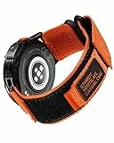 MEGALITH 22mm Nylon Armband für Herren Ersatz: Klettverschluss Uhrenarmband mit Schnellverschluss Kompatibel mit Smartwatch und Armbanduhr - Sport Verstellbares Nylon Uhrenarmbänder Orange