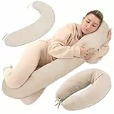 Totsy Baby Stillkissen XXL Schwangerschaftskissen 190 cm - Pregnancy Pillow Body Pillow Seitenschläferkissen Schlafkissen Lagerungskissen Kissen mit Bezug aus Musselin Oeko-Tex