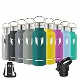 Super Sparrow Trinkflasche Edelstahl - 500ml - Auslaufsicher Thermoskanne, BPA-Frei Wasserflasche - Kohlensäure Thermosflasche für Kinder, Sprudel, Sport, Uni, Schule, Fitness, Outdoor, Camping
