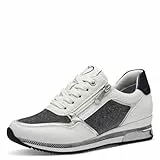 MARCO TOZZI Damen Sneaker flach mit Schnürsenkeln Freizeit, Weiß (White Comb), 38 EU