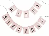 Design Letters Flaggen, Happy Birthday/Surprise Party Wende Wimpelkette-wiederverwendbar (Pink)