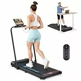 THERUN Laufband für Zuhause Klappbar,Walking Pad Leise mit 10% Manuelle Steigung & LED-Anzeige,Treadmill bis 10 km/h,Doppelte Stoßdämpfung Laufband Schreibtisch für Zuhause & Büro (Pad)