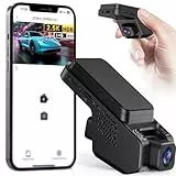Veement Dashcam Auto Vorne Und Innen 2,5k+1080p, Mini Dash Cam Auto Kamera Mit 32-GB-Karte, Super-Nachtsicht, 4 IR-LEDs, 165° Weitwinkel WDR, G-Sensor, Loop-Aufnahme, 24H Parkmodus (Dunkelschwarz)