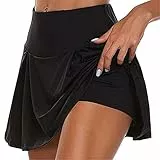 Tofox Tennisrock Damen 2 in1 Sport Leggings mit Rock Tennisrock Tennis Golf Sport Rock