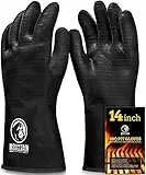 Mountain Grillers Grillhandschuhe - Hitzebeständig bis 500°C, Feuerfest, Wasserfest, rutschfest - Ofenhandschuhe, Topfhandschuhe - Perfektes Zubehör zum Grillen