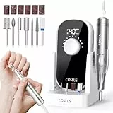 COSLUS E51 Elektrische Nagelfräser 40000 U/min: 6-in-1 Professionell Nagelpflege Set für Gelnägel Acrylnägel für Salon und Zuhause Mit Gel-Entfernung und Pediküre-Funktion Tragbar und Geräuscharm