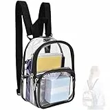 Dioche Klare Mini-Rucksäcke, Transparent Wasserdicht klaren Rucksack mit Reißverschluss, PVC Verschleißfest Rucksack für Reise Arbeit Konzert