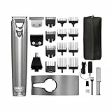 WAHL Washable Stainless Steel Multigroomer, Bart- und Stoppeltrimmer für Männer, Haarschneider für zu Hause, Nasen-Ohren-Trimmer, Herrenpflege-Set, Vollständig Abwaschbar, kabellos