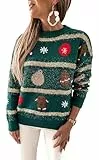 YUTILA Damen Weihnachtspullover Christmas Pullover Warm Strickpullover Winter Pullis