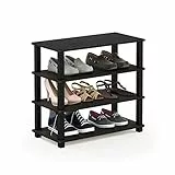 Furinno Turn-S-Tube Schuhregal mit 4 Ebenen, Espresso/Schwarz