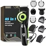 YABIFE Bart- & Schnurrbart-Trimmer mit 3 Aufsätzen 40 präzise Längeneinstellungen, wasserdicht, 240 Min. Akkulaufzeit – Professioneller Haartrimmer für Männer & Frauen Ohr Kopf Nas-Grün