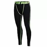 FELiCON Herren Sport-Kompressionsstrumpfhose, Sport-Hose, atmungsaktiv, Workout-Kleidung, Lauf-Leggings, kühles trockenes Baselayer, Proession Traning Pants für alle Jahreszeiten-(601 Grün,M)