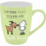 Sheepworld Becher mit Motiv 'Null Bock' | Tasse mit Spruch, New Bone China Porzellan, 35 cl, mit Geschenkbaderole | lustiges Geschenk, Geburtstag | 74202
