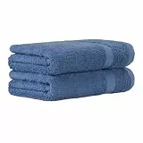 Luckytowel Handtücher Set 50x100 cm – Oeko-TEX Handtuch-Set aus 100% Baumwolle mit 600 g/m² – Frottiertücher mit Aufhängeschlaufe – flauschig & saugstark – Frottee Handtuchset – 2er Pack Blau