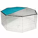 Kerbl Pet Freigehege, Auslauf, 8 Gitterelemente á 57x56 cm, Metall verzinkt, mit Abdeckung und Sonnenschutz, erweiterbar