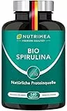 Spirulina BIO Presslinge | 100% Reine Spirulina Alge im 4 Monatsvorrat | OHNE Zusätze & Laborgeprüft | 540 Tabletten | SUPERFOOD reich an Protein Vitamin A B D E K Phycocyanin 100% VEGAN