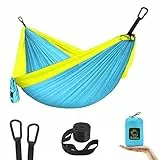 Grassman Kinder Kleine Hängematte für Camping Tragbare Hängematte für Kind Mädchen Jungen Ultraleicht Rucksack Mini Hängematten mit Riemen Himmelblau