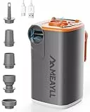 Meayll Elektrische Luftpumpe Akku, 3000mAh Mini Luftpumpe mit 4,5 kPa, 280 L/min, USB-C Aufblas- und Entlüftungspumpe mit LED-Licht, 5 Düsen für Luftmatratze, Schwimmring, Vakuumbeutel, Camping