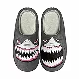 BILIKEYU Hausschuhe Damen Herren Haus Schuhe Plüsch Flauschige Pantoffeln Lustig Kuschelige Home Slipper Winter Warm rutschfeste Hausschlappen Schlafzimmer gr 46 Schwarz2