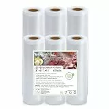 KitchenBoss Vakuumierbeutel 6 Rollen 20/28 x 300cm：Vakuumierfolie für Vakuumierer & Sous Vide, Vakumierfolienrollen BPA-Free, Vakuumierer Beutel Kochfest, Vakuumbeutel Lebensmittel Wiederverwendbar
