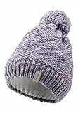 Sterntaler Strickmütze aus Multicolor Garn - Mädchen Bommelmütze mit tollem Strickmuster - Kindermütze mit Futter aus wärmendem Microfleece - Wintermütze - lila, 55