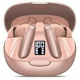 AI Kopfhörer Übersetzer, 3-in-1 Sprachübersetzer Kopfhörer 164 Sprachen mit App, 5 Übersetzungsmodi Echtzeit Übersetzer Ohrhörer, 48H Bluetooth 5.3 Übersetzer Kopfhörer für Lernen, Champagnerrosa