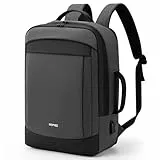 HOMIEE Business Rucksack Herren, Laptop Rucksack Herren Wasserdicht Laptop Groß Erweiterbarer Handgepäck Reiserucksack mit Laptopfach für Reisen Schule Arbeit Uni Schwarz