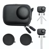 ULBTER Hülle Tasche für DJI OSMO Action 5 Pro/Action 4 / Action 3 Kamera+ und Objektivdeckel Tragetasche Schutztasche Kleine Tragbare Zubehör [1+2 Stück] -Schwarz