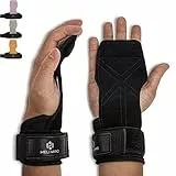Power Lifting Straps Strength Training, Fast Grip Leather Lifting Straps Wrist Support for Bodybuilding, Fitness, Crossfit, Strength Training, Powerlifting - Lifting Straps for Women and Men, Black
