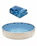 VEVOR Runde Poolfolie, φ244x147 cm, Innenfolie, Ersatzfolie, Innenhülle, Schwimmbadfolie, Folie aus Vinyl im Überlappungsstil mit Standardstärke, verschleißfest, für Aufstellpools mit 137 cm Wandhöhe