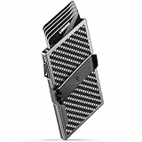 LORZOR Slim Wallet aus Militär-Kohlenstofffaser, Minimalistische Geldbörse mit abnehmbarem Geldclip, Kartenetui Herren rfid schutz Portmonee, Brieftasche Herren kreditkartenetui für 7 Karten, Geschenk