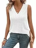 GLEENOD Tank Top Damen Sommer V-Ausschnitt Casual Basic Einfarbig Top Vier Jahreszeiten ärmellose Shirt Damen