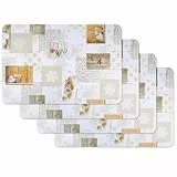 Vénilia Tischset Snow Love, Platzset für Esszimmer, Esstischmatten, Telleruntersetzer, Platzdeckchen, abwischbar, lebensmittelecht, 45 x 30 cm, 4 Stück