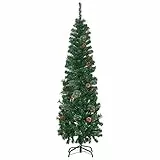HOMCOM Künstlicher Weihnachtsbaum 165 cm Tannenbaum künstlich mit 412 Spitzen Christbaum Weihnachtsdeko inkl. Metallständer für drinnen