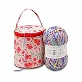 Coopay Kleine Garnaufbewahrungstasche, Häkeltasche, Stricktasche, Stricktasche, Wollhalter für Anfänger, Amigurumi Häkelprojekte, Garnhalter für 100 g Garnknäuel, Löwenzahn