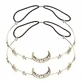 FRCOLOR Mond Sterne Haarband Mond Sterne Diademe Stirnband Goldschmuck Kopfschmuck Hochzeit Haarschmuck für Frauen 2St