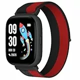BIGGERFIVE Smartwatch Kinder, 1,8' Smartwatch Uhr Schrittzähler, 24/7 Puls, IP68 Wasserdicht, Schlafmonitor, Wecker, 5 Puzzlespiele mit/ohne App, Fitness Tracker für Mädchen Jungen Teens 5–16, Nylon