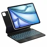 Inateck NeoMagic Magnetische Tastatur Hülle für iPad Air 11 Zoll M4/M3/M2 (2026/2025/2024),Air 5/4,Magic Keyboard für iPad Pro 11,Freitragender Ständer,7-Farbige Beleuchtung,KB09119